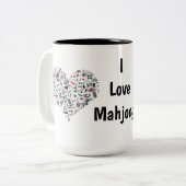 I Love Mahjong Mug Zweifarbige Tasse (Vorderseite Links)