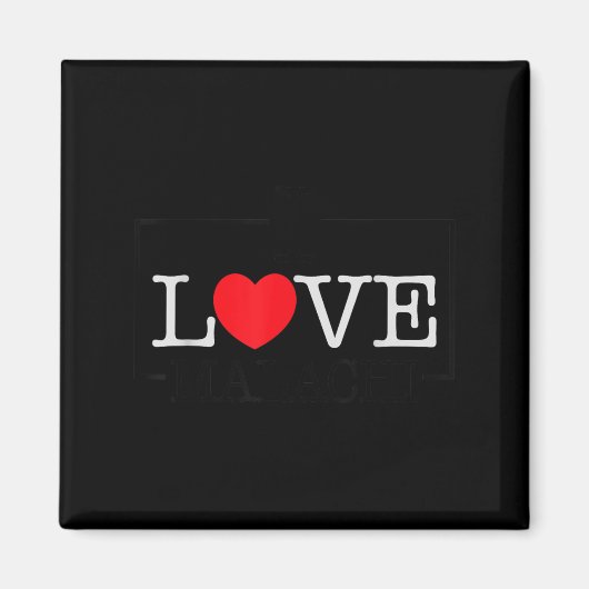 I Love Malachi Heart Family Name Malachi Groovy Magnet (Vorne)