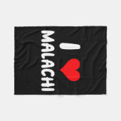 I Love Malachi - Heart - Name Fleecedecke (Vorderseite (Horizontal))