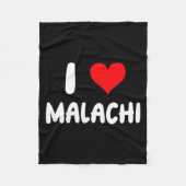 I Love Malachi - Heart - Name Fleecedecke (Vorderseite)