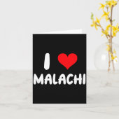 I Love Malachi - Heart - Name Karte (Gelbe Blume)