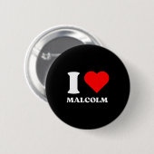 I Love Malcolm I Heart Malcolm Name Y2k Valentines Button (Vorne & Hinten)