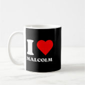 I Love Malcolm I Heart Malcolm Name Y2k Valentines Kaffeetasse (Links)