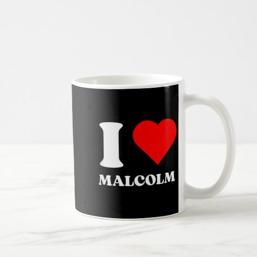 I Love Malcolm I Heart Malcolm Name Y2k Valentines Kaffeetasse (Rechts)