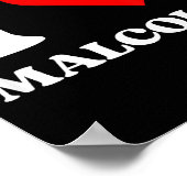 I Love Malcolm I Heart Malcolm Name Y2k Valentines Poster (Ecke)