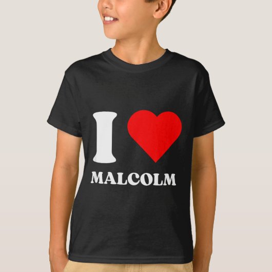 I Love Malcolm I Heart Malcolm Name Y2k Valentines T-Shirt (Vorderseite)