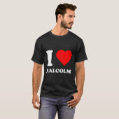 I Love Malcolm I Heart Malcolm Name Y2k Valentines T-Shirt (Vorne ganz)