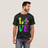 I Love Mardi Gras Fleur De Lis Fat Tuesday Carniva T-Shirt (Vorne ganz)