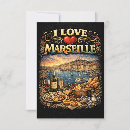 I love Marseille Dankeskarte (Vorderseite)