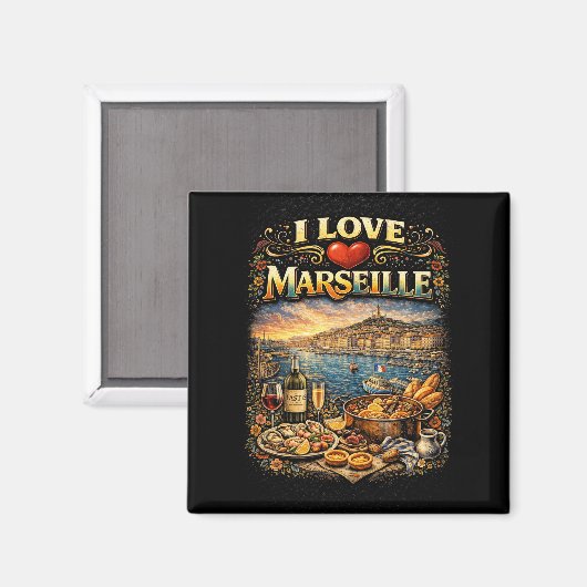 I love Marseille Magnet (Vorderseite/Rückseite)