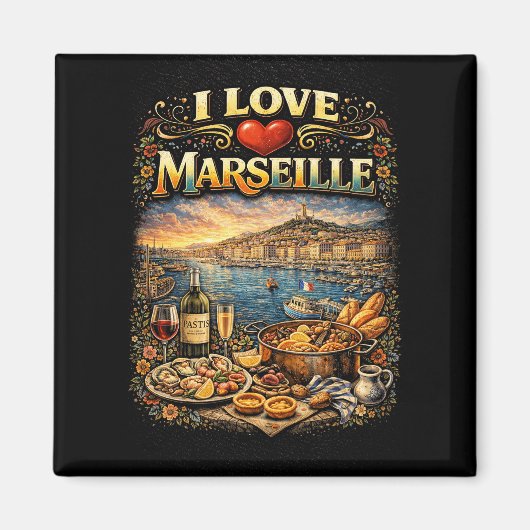 I love Marseille Magnet (Vorne)