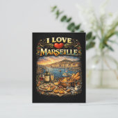 I love Marseille Postkarte (Stehend Vorderseite)