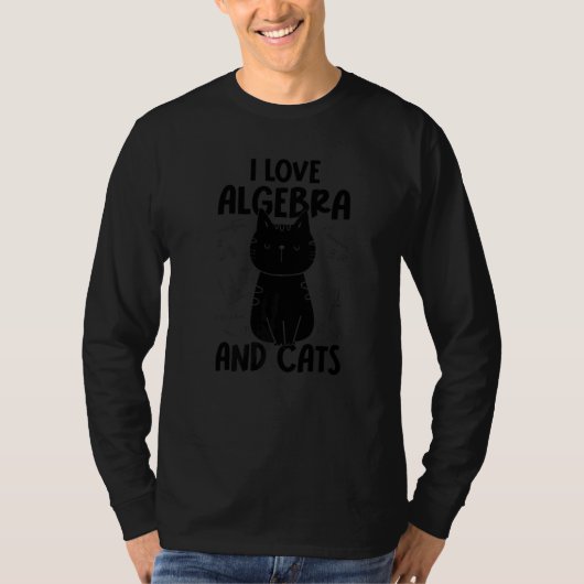 I Love Math and Cats   Algebra  1 T-Shirt (Vorderseite)