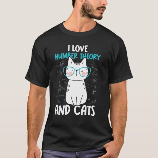 I Love Math and Cats Number Theory 1 T-Shirt (Vorderseite)