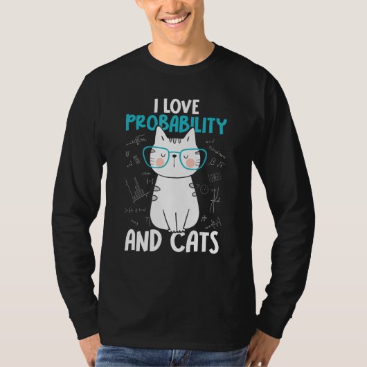 I Love Math and Cats Probability T-Shirt (Vorderseite)