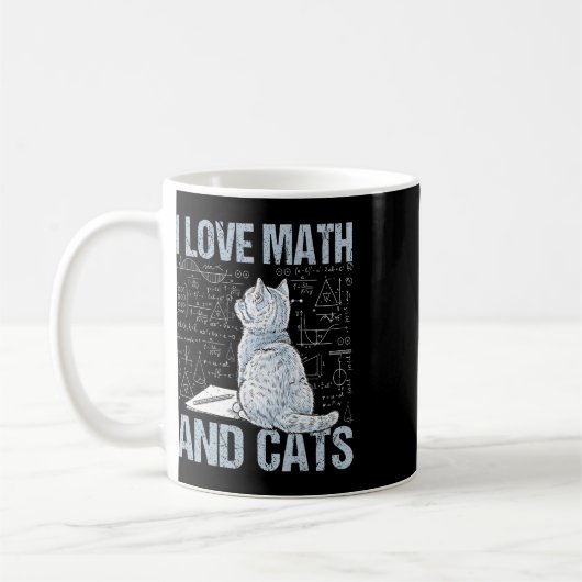 I Love Math And Cats Science Teacher Student Funny Kaffeetasse (Links)