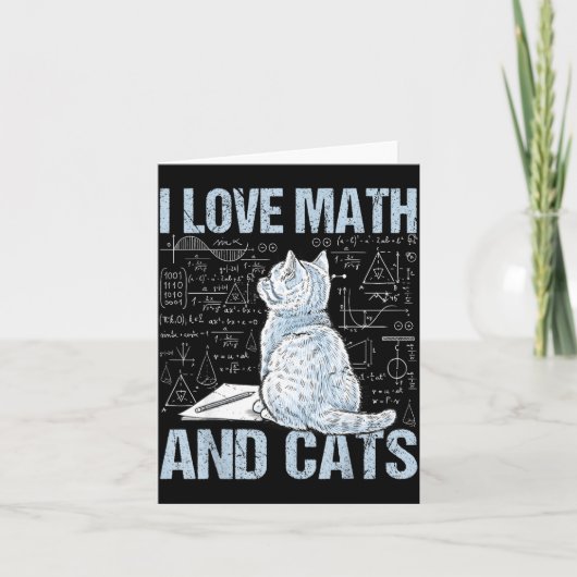 I Love Math And Cats Science Teacher Student Funny Karte (Vorderseite)