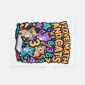 I Love Math And Cats Teacher Student  Fleecedecke (Vorderseite (Horizontal))