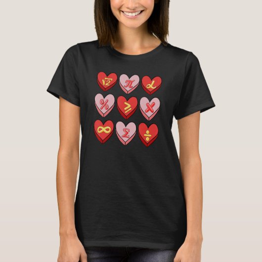 I Love Math Math Teacher Valentine's Day 2023 T-Shirt (Vorderseite)
