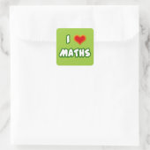 I LOVE MATHS - GREEN MODEL QUADRATISCHER AUFKLEBER (Tasche)