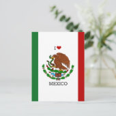 i love mexico - mexican flag, postkarte (Stehend Vorderseite)