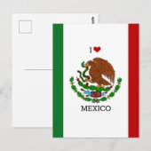 i love mexico - mexican flag, postkarte (Vorne/Hinten)