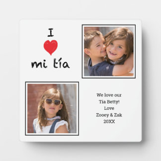 I Love mi Tia 2 Foto Plakette Fotoplatte