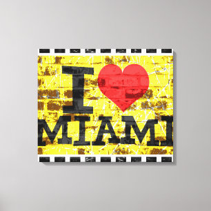 I love Miami - Vintage Miami Florida Leinwanddruck