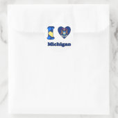 I love Michigan Runder Aufkleber (Tasche)