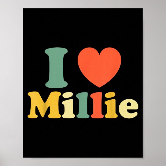 I Love Millie, I Heart Millie, Red Heart Valentine Poster (Vorne)