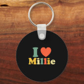 I Love Millie, I Heart Millie, Red Heart Valentine Schlüsselanhänger (Vorderseite)