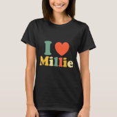 I Love Millie, I Heart Millie, Red Heart Valentine T-Shirt (Vorderseite)