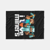 I Love Miners Funny Mining Gamer Xel Ckaxe  Fleecedecke (Vorderseite (Horizontal))