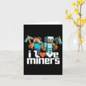 I Love Miners Funny Mining Gamer Xel Ckaxe  Karte (Gelbe Blume)