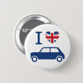 I love Mini Coopers - Blue Button (Vorne & Hinten)