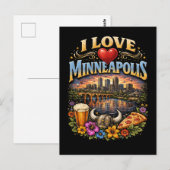 I Love Minneapolis Postkarte (Vorne/Hinten)