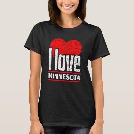 I Love Minnesota Best Home State I Heart Minnesota T-Shirt (Vorderseite)