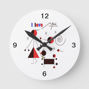 I love Miro Runde Wanduhr
