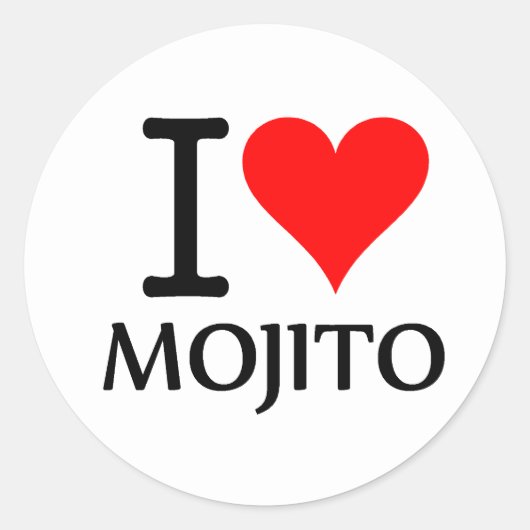 I Love Mojito 3 Runder Aufkleber (Vorderseite)
