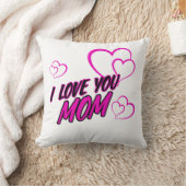 "I love mom" Decorative Throw Pillow - Heart Desig Kissen (Decke)