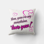 "I love mom" Decorative Throw Pillow - Heart Desig Kissen (Rückseite)