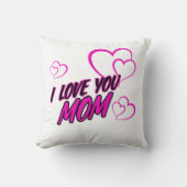 "I love mom" Decorative Throw Pillow - Heart Desig Kissen (Vorderseite)