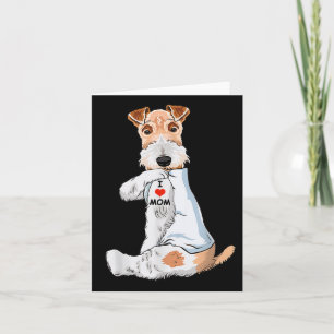 I Love Mom Tattoo Wire Fox Terrier Mom Dog Lover W Karte
