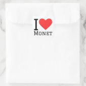 I love Monet Quadratischer Aufkleber (Tasche)