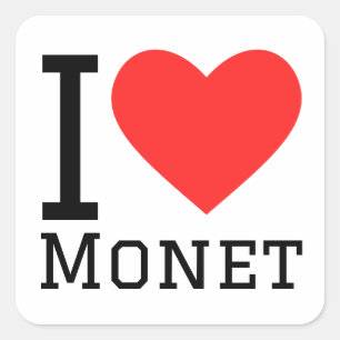 I love Monet Quadratischer Aufkleber