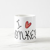 I Love Monkeys Cute Handwritten Typography Kaffeetasse