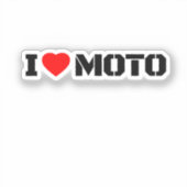 I Love Moto Motorcycle Sticker (Vorderseite)
