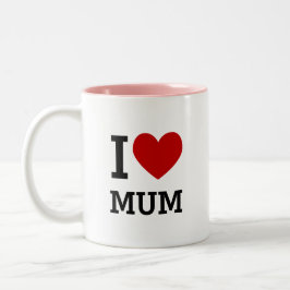 I Love Mum Mug Heart Graphic Mother Gift Zweifarbige Tasse