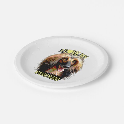 I Love My Afghan Hound – Elegant Dog Lover Design Pappteller (Schrägansicht)