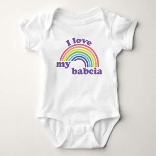 I Love My Babcia - Cute Rainbow Baby Strampler